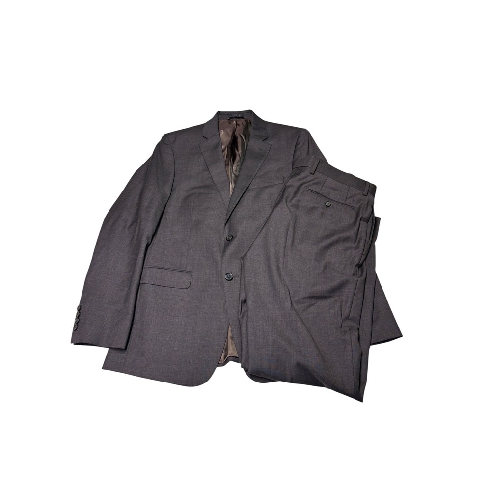 Lauren Ralph Lauren Mens 2Pc 40L 34X33 Slim Fit Wool Suit Jacket Gray Windowpane